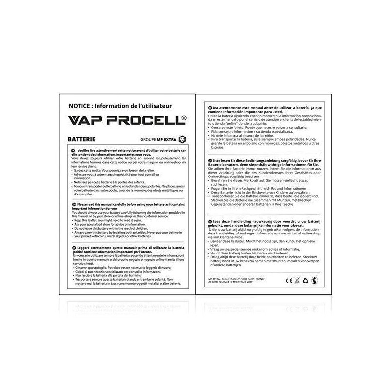 Accu IMR 18650 Power 3000mAh Vap Procell