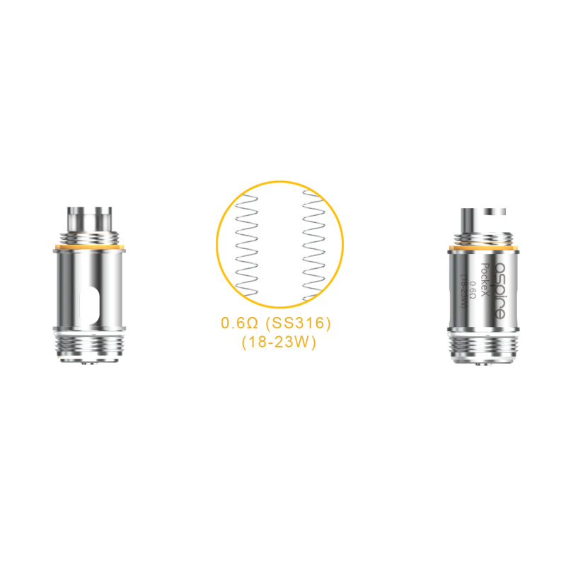Coil. POCKE X / SS316L - ASPIRE (pack de 5)